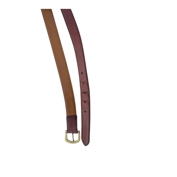 LL Bean Belt Brown Full Grain Leather Brass Buckle Men's Size 42 (flaw) Office - Picture 7 of 8